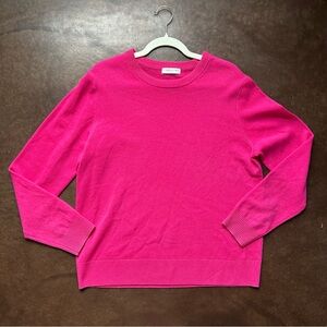 Lydia Vine- 100% Cashmere fuschia pink crew neck sweater- size XL